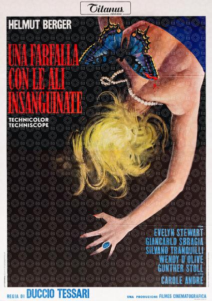 Una farfalla con le ali insanguinate