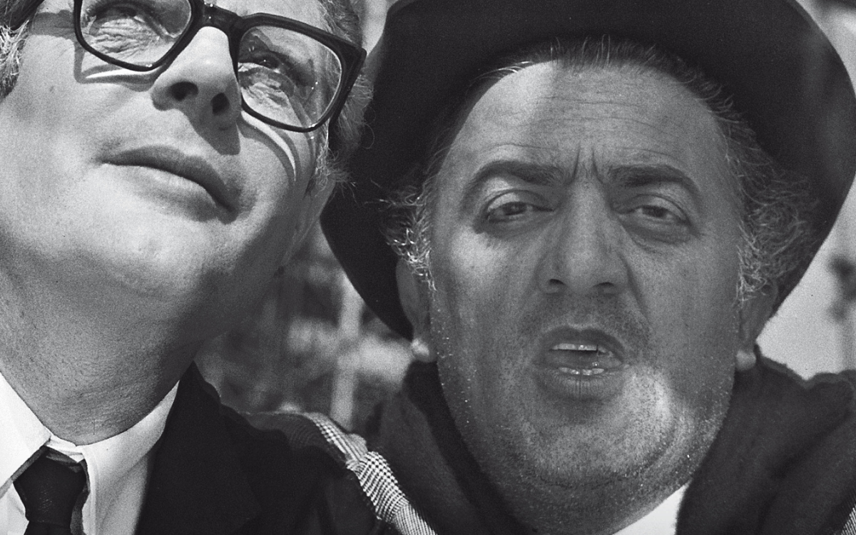 Fellini insieme a Marcello Mastroianni