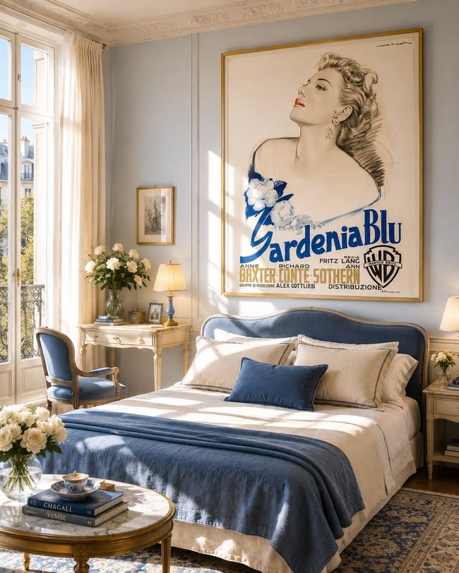 Gardenia Blu (1953) Italian Movie Poster _ Artwork by Luigi Martinati