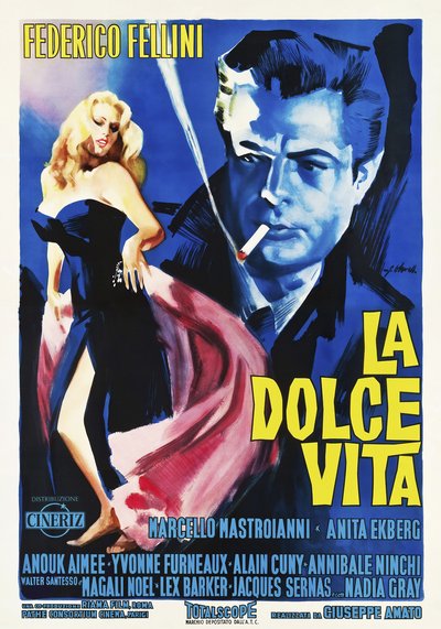 Manifesto del film La dolce vita (Federico Fellini, 1960)