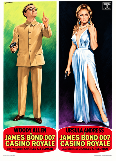 Manifesto vintage di Casino Royale in due pannelli