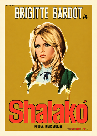 Manifesto vintage di Shalako con Brigitte Bardot