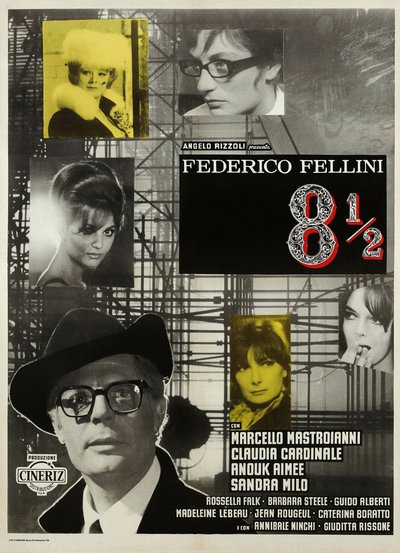 Poster Otto e mezzo regia Federico Fellini